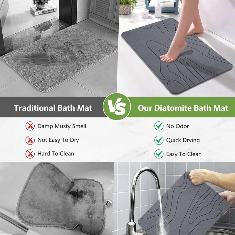 Lunoya Non Slip Diatomite Bath Mat