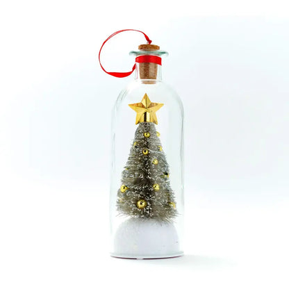 Lunoya 8" Recordable Christmas Tree Message In a Bottle