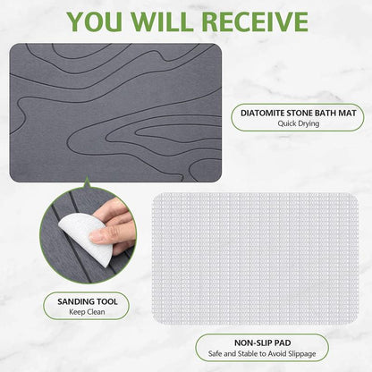 Lunoya Non Slip Diatomite Bath Mat